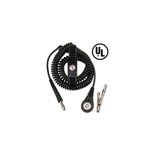 Desco Industries Inc Desco Jewel MagSnap Adjustable Metal Wrist Strap 09187 6 Ft Cord - Black 9187 - main